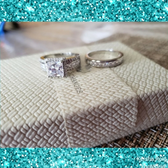 ⭐JUST IN⭐❤18k White Gold Filled 2Pc❤ - Picture 2 of 3